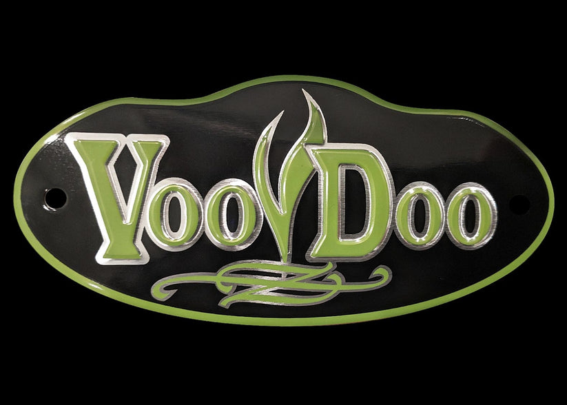 Voodoo Green Exhaust Badge For Mojo, Sidewinder and Performance Mufflers (VEBG)