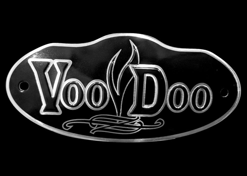 Voodoo Black Exhaust Badge For Mojo, Sidewinder and Performance Mufflers (VEBB)